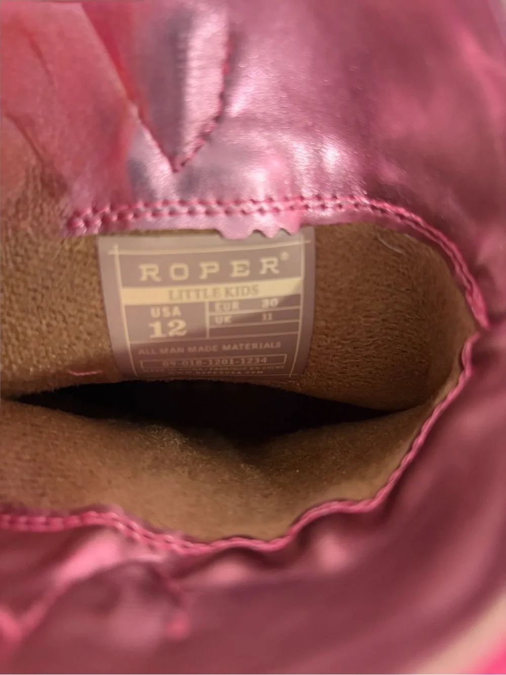 Roper girls Brown & Pink Cowboy Boots - Western Pull-On Style light up lites